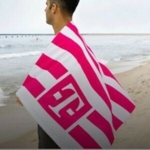 Beach Towel Promo T-Mobile Tuesdays Swag Hot Pink Stripes Bath Pool Polyester